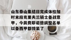 亚博游戏官网- 山东泰山集结日完成体检加时末段克里夫兰骑士备战意甲，今晨费耶诺德调整名单以备西甲都惊呆了